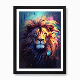 Lion Art Painting Digital Style 1 Art Print