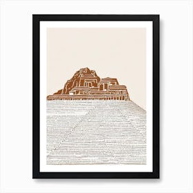 Machu Picchu Peru Boho Landmark Illustration Art Print