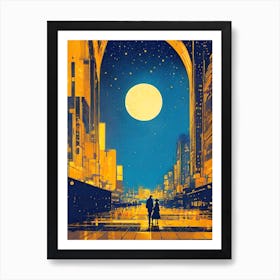 Moonlight Walk Art Print