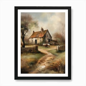 Printable Wall Art, Vintage Landscape, Farmhouse Wall Decorations, Vintage Landscape Oil Painting.1 1 Art Print