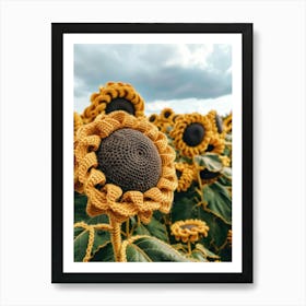 Sunflower Knitted In Crochet 4 Art Print