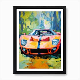 Ford Gt40 Vintage Car Matisse Style Drawing Colourful 1 Art Print