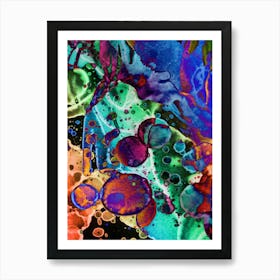 Watercolor Abstraction A Rainbow Of Raindrops 4 Art Print