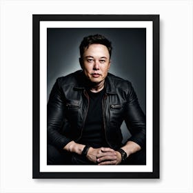Elon musk, black background Art Print