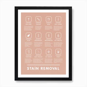 Stain Removal Guide Boho Pink  Art Print