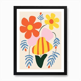 Bees And Flowers Art Print