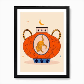 Tiger Vase Art Print