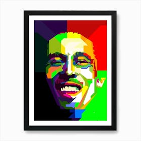 Bob Marley Jamaican Reggae Music Icon Pop Art WPAP Art Print