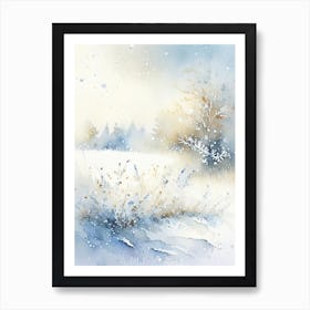 Snowflakes On A Field, Snowflakes, Storybook Watercolours 2 Art Print