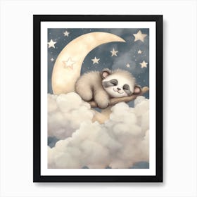 Sleeping Baby Raccoon 2 Art Print