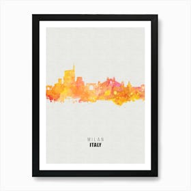 Milan Italy City watercolor Art Print