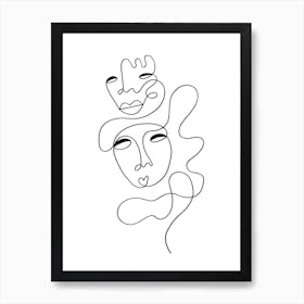 Thinking About You Line Art Print