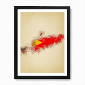 East Timor Flag Vintage Art Print