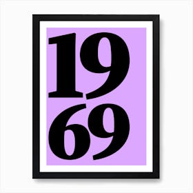 1969 Typography Date Year Word Art Print