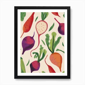 Vegetable Pattern Illustration 3 Art Print