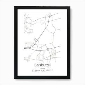 Barsbuttel,Germany Minimalist Map Poster