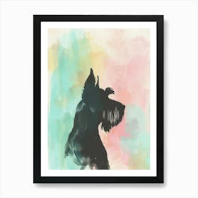 Giant Schnauzer Pastel Line Watercolour Illustration  3 Art Print