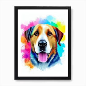 Anatolian Shepherd Dog Rainbow Oil Painting Dog Art Print