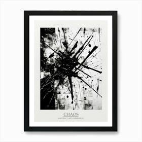 Chaos Abstract Black And White 9 Poster Art Print