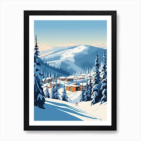 Sun Peaks Resort   British Columbia, Canada, Ski Resort Illustration 3 Simple Style Art Print
