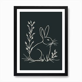 Polish Rabbit Minimalist Illustration 1 Art Print