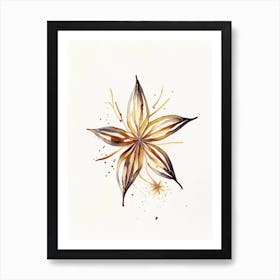 Star Anise Leaf Minimalist Watercolour 2 Art Print