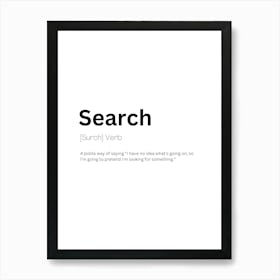 Search Definition Meaning Art Print