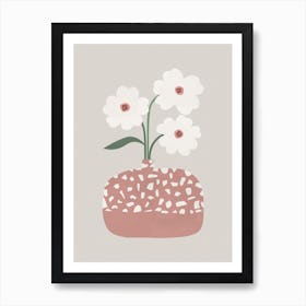 Terrazzo And Flowers Art Print