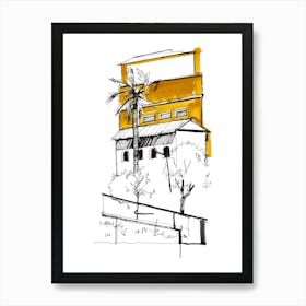 Building And Palm Tree In Barcelona Art Print