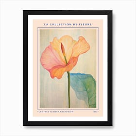 Flamingo Flower Anthurium French Flower Botanical Poster Art Print