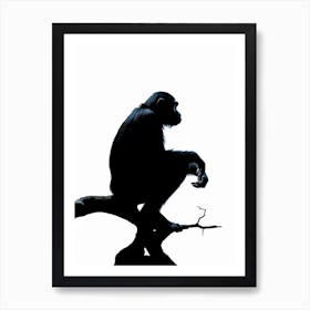 Thinker Monkey Silhouette Photography 5 Art Print