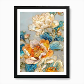 Chinese Silk Embroidery 2 Art Print