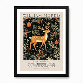 William Morris Prints Deer Illustration Christmas Gift Winter Vintage Art Print