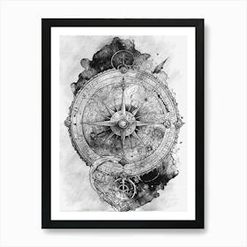 black and white art 2 Art Print