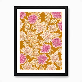 Hosta Floral Print Retro Pattern 2 Flower Art Print