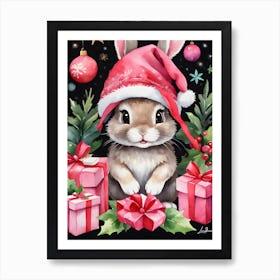 Cute little Christmas bunny Art Print