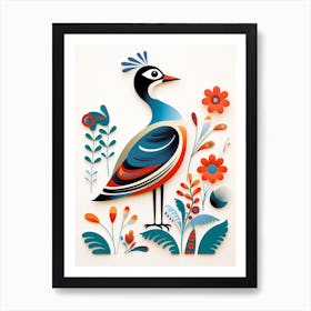 Scandinavian Bird Illustration Lapwing 1 Art Print