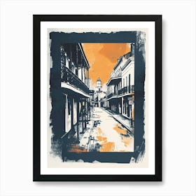 Bourbon Street Retro Lithograph 1 Art Print