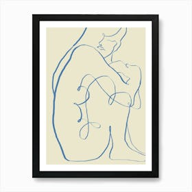 Figurative drawing woman beige_1986156 Art Print