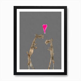 Two Giraffes Art Print