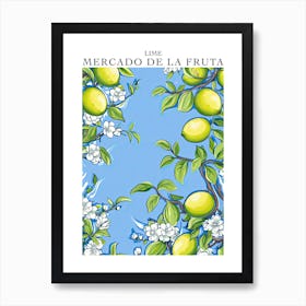 Mercado De La Fruta Lime Illustration 7 Poster Art Print