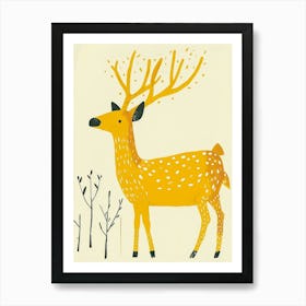 Yellow Deer 1 Art Print