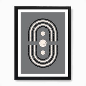 Grey Bohemian arches Art Print