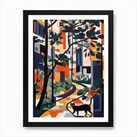 Painting Of Tokyo With A Cat 3 In The Style Of Matisse Art Print