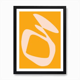 Minimalist Contemporary Abstract Shape in Bright Yellow Art Print