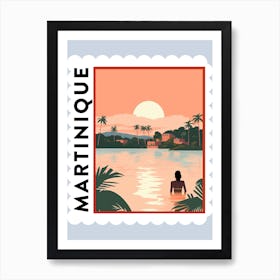 Martinique Travel Stamp Poster Art Print