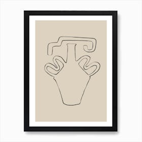 Vase Line Drawing 2 Art Print