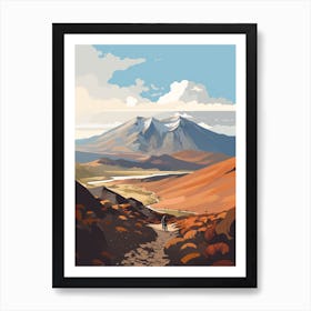 Tongariro Alpine Crossing New Zealand 3 Hiking Trail Landscape Art Print