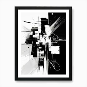 Mystery Abstract Black And White 4 Art Print