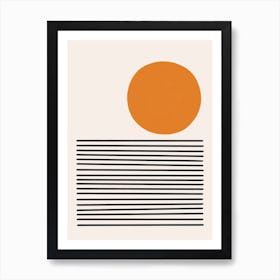 Minimal Sea and Sun Landscape Art Print